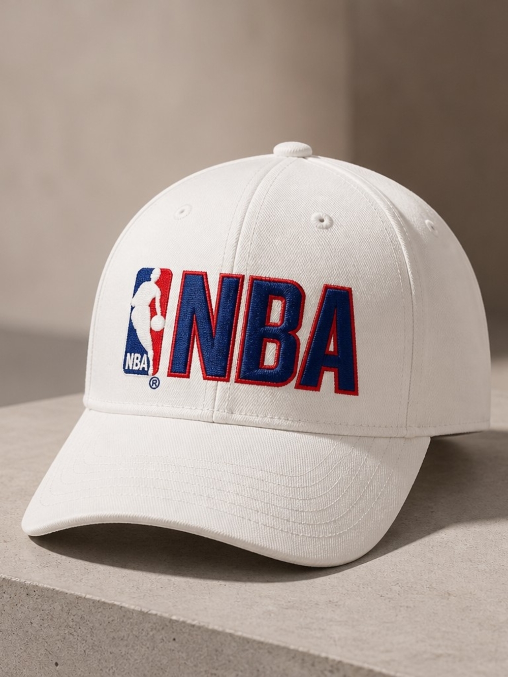 Vintage 90s Sports Specialties NBA Logo Snapback Hat White Made in Korea Rare